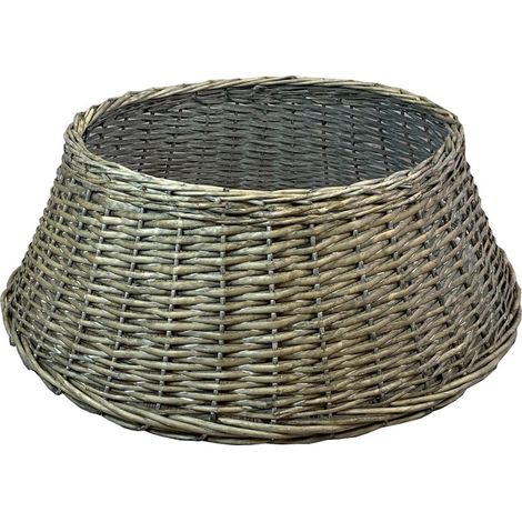 Large Grey Wicker Christmas Tree Skirt (70cm) (1/5)