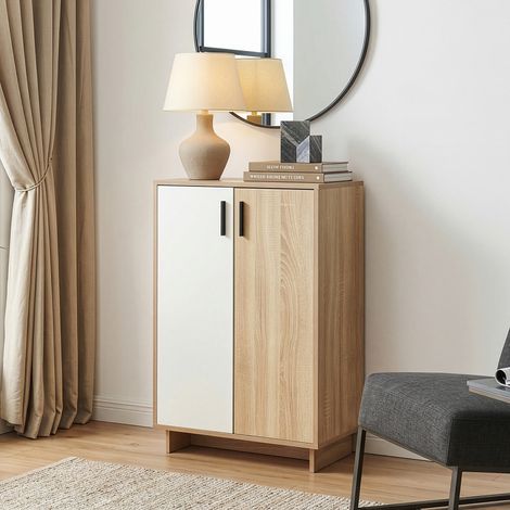 Beistellschrank Kenta 90x60x35 cm Sonoma-Eicheoptik/Weiß [en.casa] (1/5)