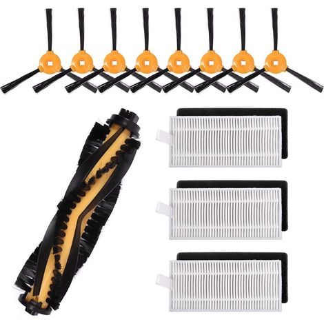 Pack de 12 pièces détachées compatible avec aspirateur robot ecovacs deebot n79s N79 - accessoire filtre HEPA Master Brush side pour robovac 11 cecotec conga excellence 990 (1/5)