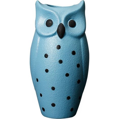 Vase en céramique blanche Hibou Lu Bao Bleu Gypsophile séchée décoration nordique élégante pour salon et table à manger (1/5)