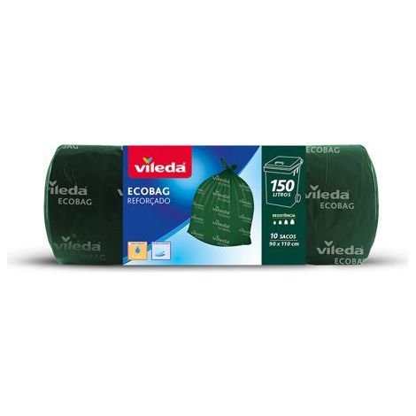 Sac Poubelle Ecobag 150l Renforcé 10 Pcs 152370 Vileda. 90x110cm. (1/2)