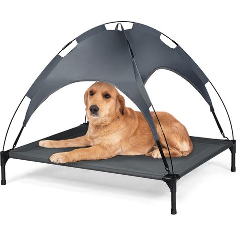 Elevated Dog Cot Cat Puppy Pet Bed w/Removable Canopy Indoor Outdoor Waterproof (1/5)