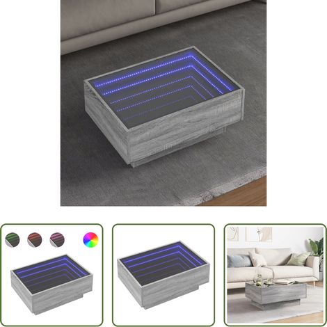 Holzwerkstoff Couchtisch - LED-Couchtisch Grau Sonoma 70x50x30 cm Holzwerkstoff (1/5)