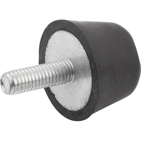 KIPP Gummipuffer konisch Außengewinde M08 x 23 Ø 40mm Stahl elastischer Naturkautschuk (1/3)