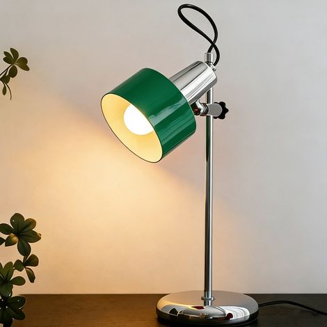 Lampe de bureau LED à hauteur réglable, tête pivotante à 350°, lampe de chevet, intensité lumineuse réglable (3000K/4500K/6000K), commande filaire (1/5)