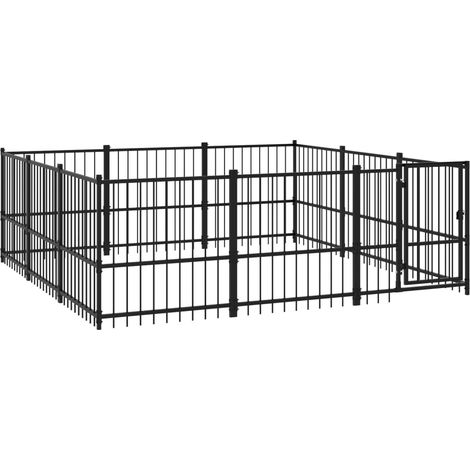 Maison Exclusive - Chenil d'extérieur pour chiens Acier 8,47 m²