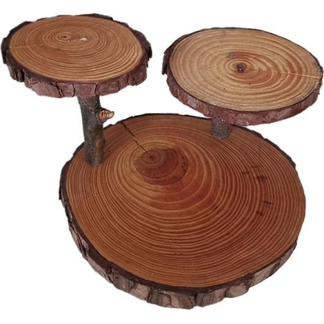 Présentoir à gâteaux rustique en bois à 2 niveaux Searching Roads, plateau de présentation pour desserts, compatible avec une décora (1/5)