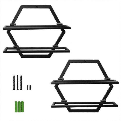 Étagère à vin murale, porte-bouteilles suspendu pour 4 bouteilles, rangement gain de place pour cuisine, bar ou salle à manger (lot de 2) (1/5)
