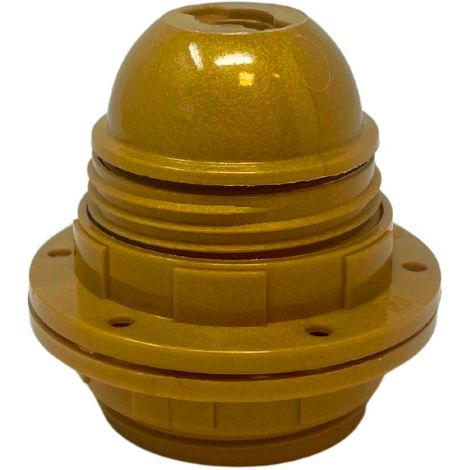 E27 Lampenfassung Asf Alle Gewinde + 2 Unterlegscheiben, Gold Glänzend