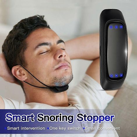 Dispositif anti-ronflement intelligent à stimulation électromagnétique (EMS Pulse), aide portable au sommeil pour l'apnée du sommeil (rechargeable par USB)