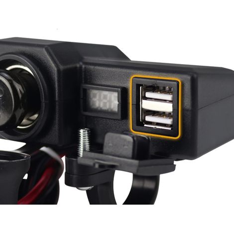 Chargeur de téléphone moto multifonction double adaptateur USB charge rapide avec voltmètre CD-3197 (2 en 1) (1/5)