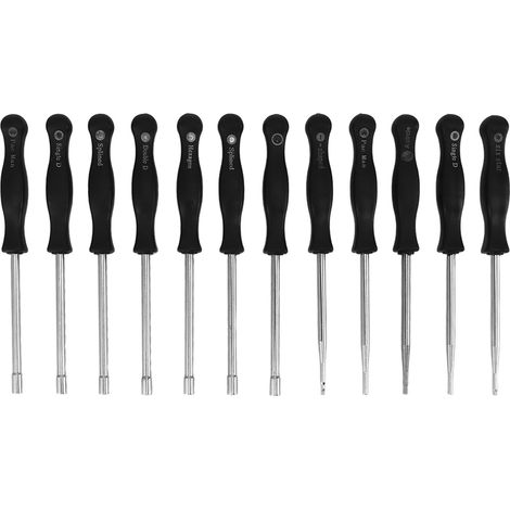 Kit de réglage de carburateur avec 12 tournevis, 1 brosse métallique et poignée ergonomique. Outils de réparation pour moteurs 2 temps à carburateur et débroussailleuse. (1/5)