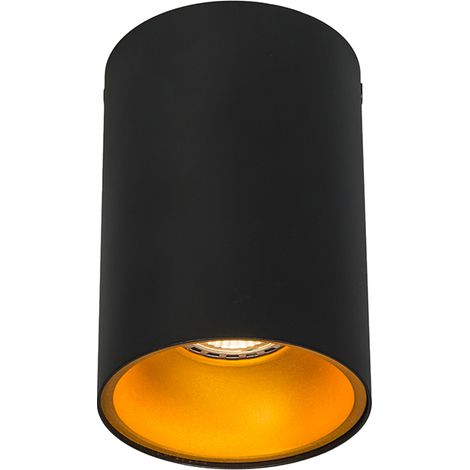 Modern Spotlight Black with Gold GU10 50mm - Deep (1/5)