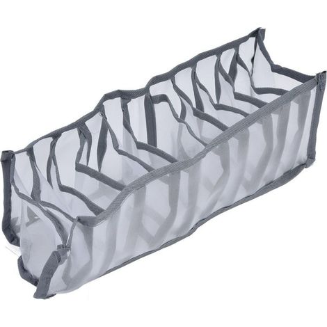 Organisateur de sous-vêtements en maille pliable, boîte de rangement respirante pour chaussettes, soutiens-gorge et culottes, 11 cases (1/5)