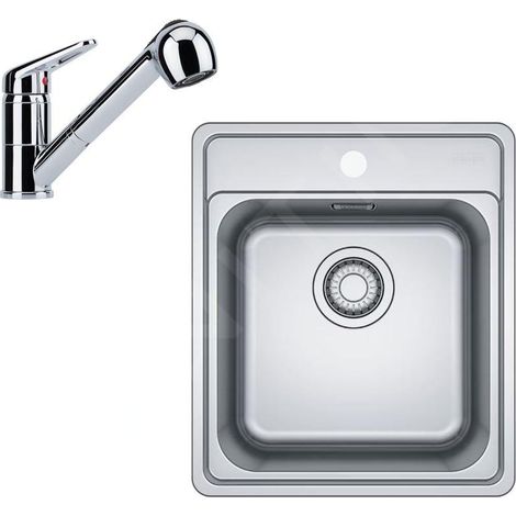 Franke - Set de cuisine N89, évier en inox BCX 610-42 + robinet FC 9547.031, chrome 101.0700.672 (1/4)