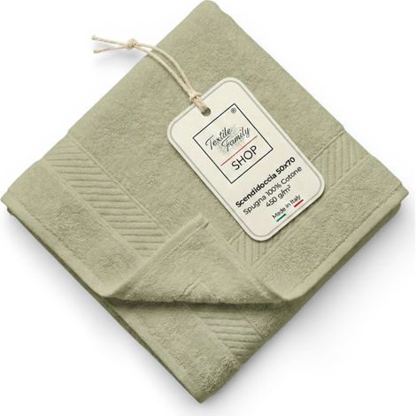 Scendidoccia Bagno Oliva 50x70 Spugna Cotone 450 g/m² - Tappetino Doccia Made in Italy