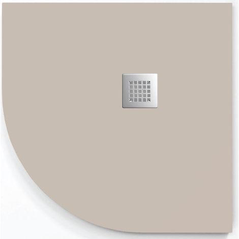 Plato de ducha ONDA CURVE crema 80x80 cm (radio 50) rejilla acero inox.