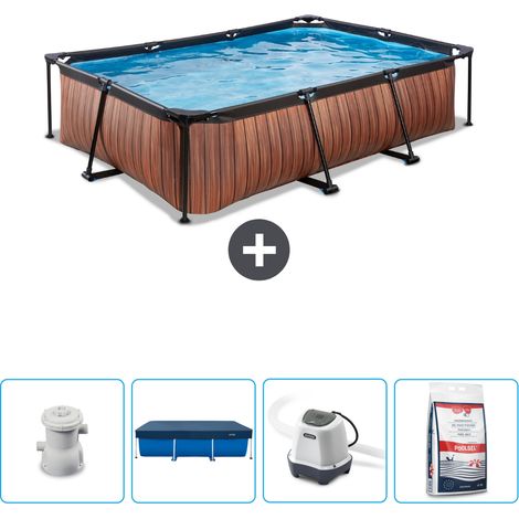 Exit-toys Piscina Exit Rettangolare - Effetto legno - 300x200x65 cm - 5-pezzi SCB53 (1/4)