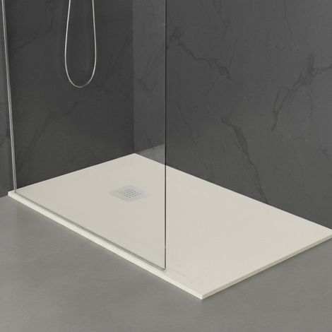 Piatto doccia 80x150 in marmoresina effetto pietra beige riducibile Ten (1/5)