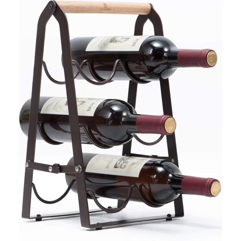 Portabottiglie per sei bottiglie, pieghevole per riporlo, adatto anche per champagne. (1/4)