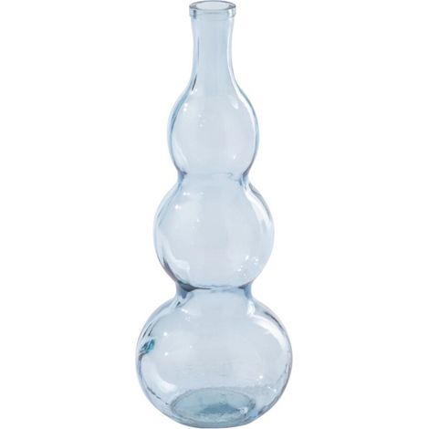 Vase Bouteille en Verre "Nolwenn" 48cm Bleu Clair (1/3)