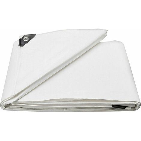 royaluxe - Bâche de Protection PE Bâche Piscine 2x5m,Couverture étanche bâche imperméable et indéchirable,Blanc (1/5)