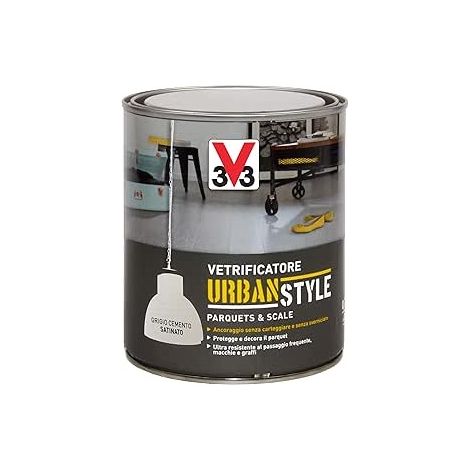 V33 - VETRIFICATORE PARQUET GRIGIO CEMENTO METALLIZZATO LT.0,75