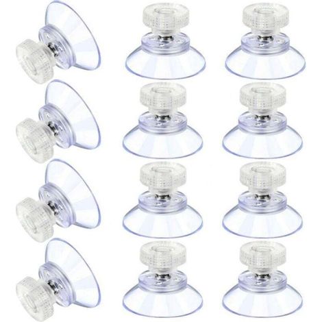12pcs Large Clear Plastic Suction Cups Anti-Collision Rubber Suction Cups with Metal Nut Strong Suction Cup Replacement Clear PVC with Nut (35mm x M5) MUMU (1/4)