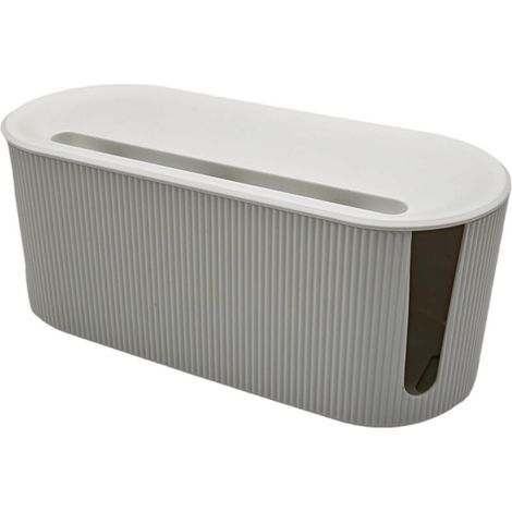 Boite Cache câble, câche multiprise, Boite de Rangement pour câble. Rangement des câbles et multiprise. (Blanc) (1/5)