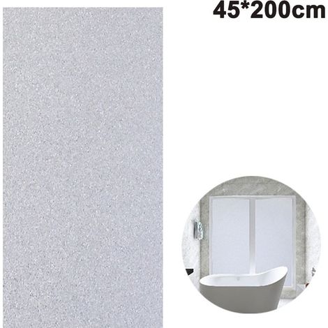 Sichtschutzfolie für Fenster – Matte, blickdichte Folie ohne Klebstoff – Für Badezimmer, Büro, Schlafzimmer – 45 x 200 cm (1/5)
