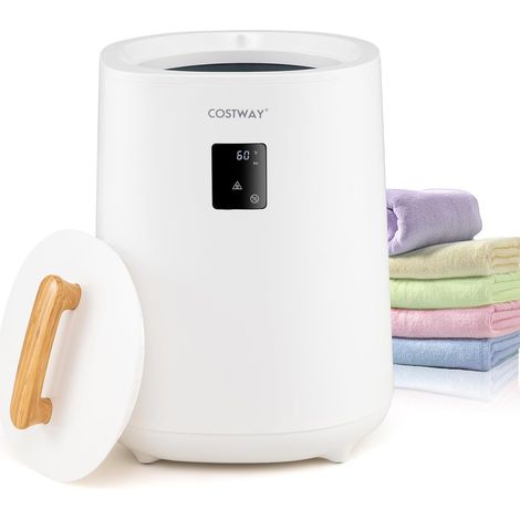 COSTWAY Scalda Asciugamani per Bagno, Scalda Coperta Grande 18 L con Display LED & Spegnimento Automatico, Secchio Portatile per Asciugamani Caldi per 2 Asciugamani, Accappatoi e Coperte (Bianco) (1/5)