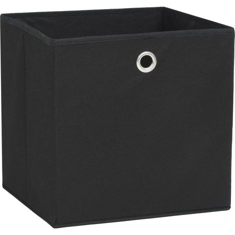 Cajas de almacenaje 4 uds tela no tejida negro 28x28x28 cm vidaXL