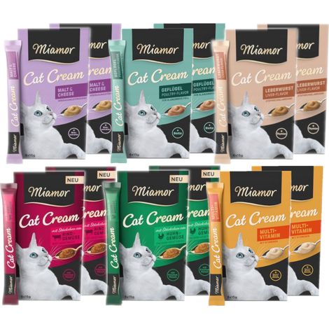 Miamor  Crema para gatos  Golosinas saludables - Multivitamínico 6x15 g  90 g (1/5)