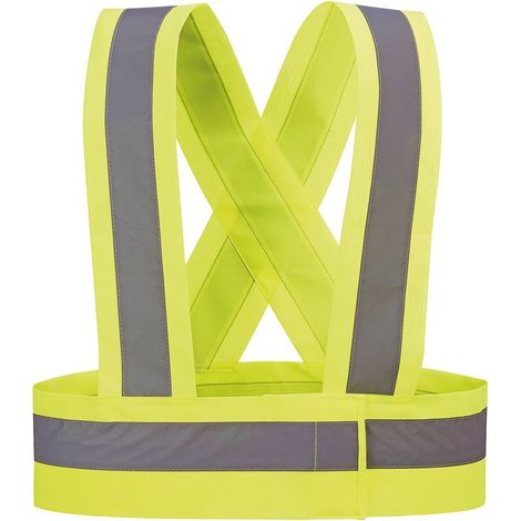 Gut sichtbare Hosenträger, fluoreszierende gelbe Farbe, HVT, Größe M JUBA