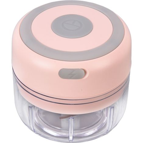 Hachoir Électrique Mini Portable 100ml Capacité - Rapide et Durable pour Cuisine - Rose (1/5)