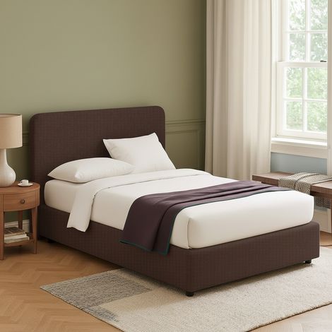 Cama de Una Plaza y Media Telford, Desenfundable, Hecho en Italia, Marrón (1/5)