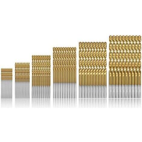 60 Pcs Forets hélicoïdaux, Forets HSS titanium Micro Drill Forets Bits métrique HSS haute en acier 1/1.5/2/2.5/3/3.5mm (1/5)
