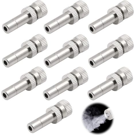 10 Pièces 0.2MM Buse de Brumisation, Buse Brumisateur en Cuivre, Embout Brumisateur à Insertion Rapide, Pulvérisation de Précision, Facile à Installer, Convient au Jardinage, à la Terrasse (1/5)
