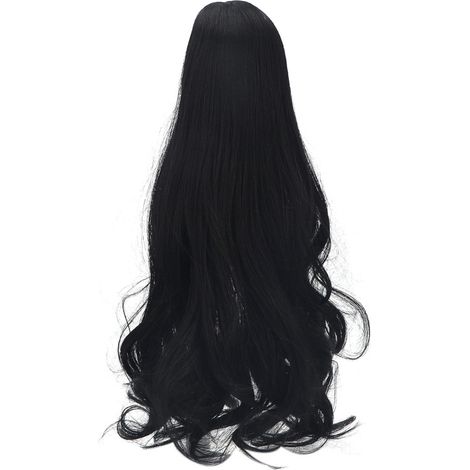 Peluca para muñeca de 1/3, cabello largo y rizado, negro natural (20-23 cm). (1/5)