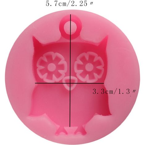 Moule en silicone hibou 50-534 avec trous de suspension, moule à pâtisserie pour décoration de gâteaux, moule à biscuits en fondant, moule à pudding au chocolat, moule à savon artisanal, moule à résin (1/5)