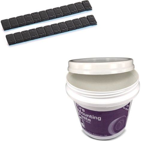 Set: Masses d'équilibrage 2 pièces 12x5g + Pâte de montage 3kg (1/5)