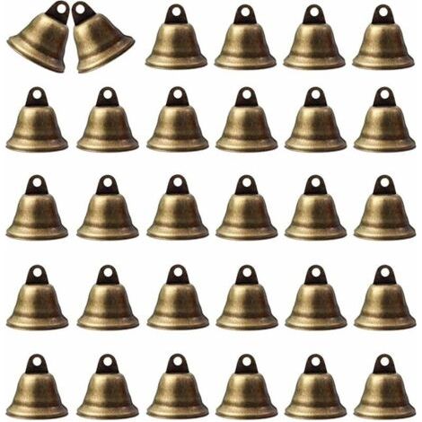 VtiziklPamtns 30 Pièces Petite Clochette Vintage Bronze Vintage Vintage Bronze Jingle Bells Cloches Vintage en Bronze Mini Clochette Cloche en Bronze Cloches Artisanales Petites Clochettes, Ensoleillé