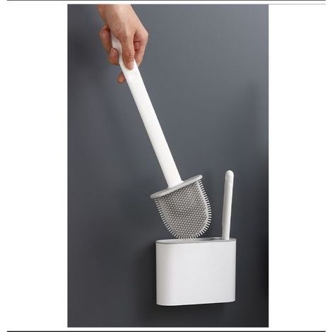 Silikon-WC-Bürste, WC-Bürste mit Schnelltrocknungshalter, L