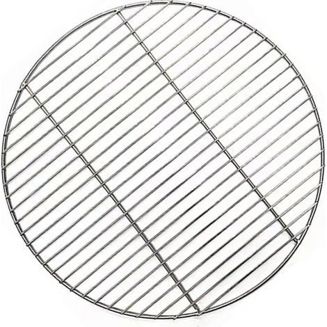 Runder Edelstahlgrill für Barbecue, Camping und Grillen mit Drahtgitter, 38 cm Durchmesser, robuste Schweißkonstruktion. (1/3)