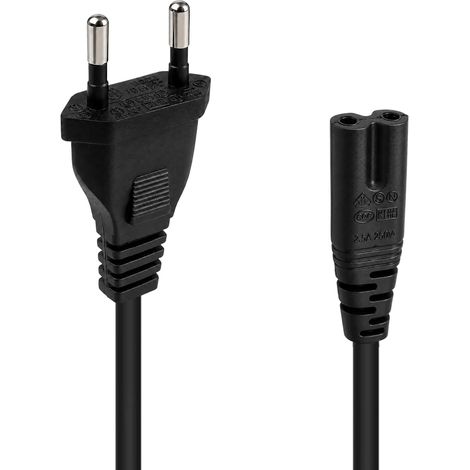 Câble d'alimentation 1,5M EU Type C vers C7 pour 110/310/710, PS5, PS4, Xbox X/S, TV, Lecteurs Blu-Ray/DVD, Câble d'alimentation Universel pour PC et Appareils Électroniques - Noir (1/5)