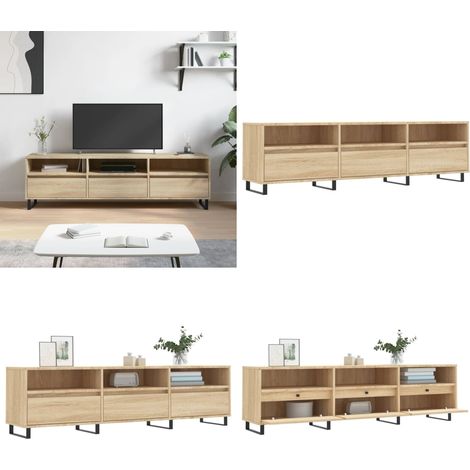 TV-Schrank Sonoma-Eiche 150x30x44,5 cm Holzwerkstoff - TV Schrank - Holz Sideboard - Regal - Wohnzimmer Möbel - Eiche Deko - Home & Living (1/5)