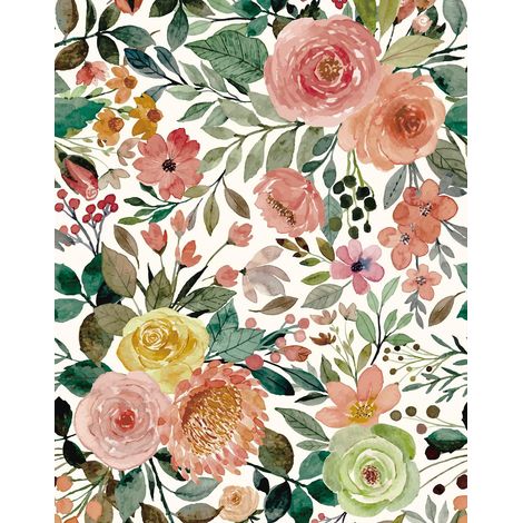 Self-Adhesive Floral Wallpaper: Waterproof Textured Bohemian Wallpaper – Modern Kitchen Wall Covering, 45 cm x 5 m (1/5)