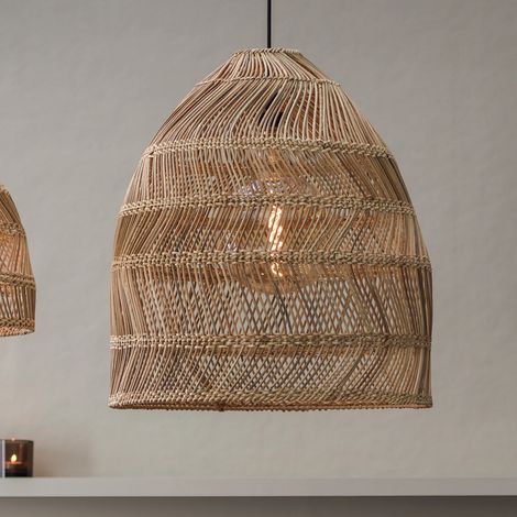 [GEBRAUCHT] B-Ware Pr Home Hängeleuchte Maja Hängelampe Deckenlampe Lampe Rattan Natur ø 45 Cm Ip44