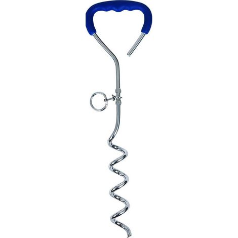 Piquet d’attache pour chien extérieur, coloris bleu, longueur 45 cm (1/4)