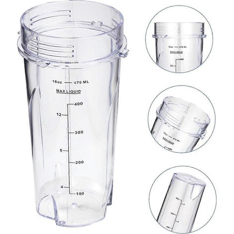 Gobelets de rechange de 473 ml (16 oz) pour blender individuel compact Ninja QB3001SS, avec couvercles - Lot de 2 (1/5)